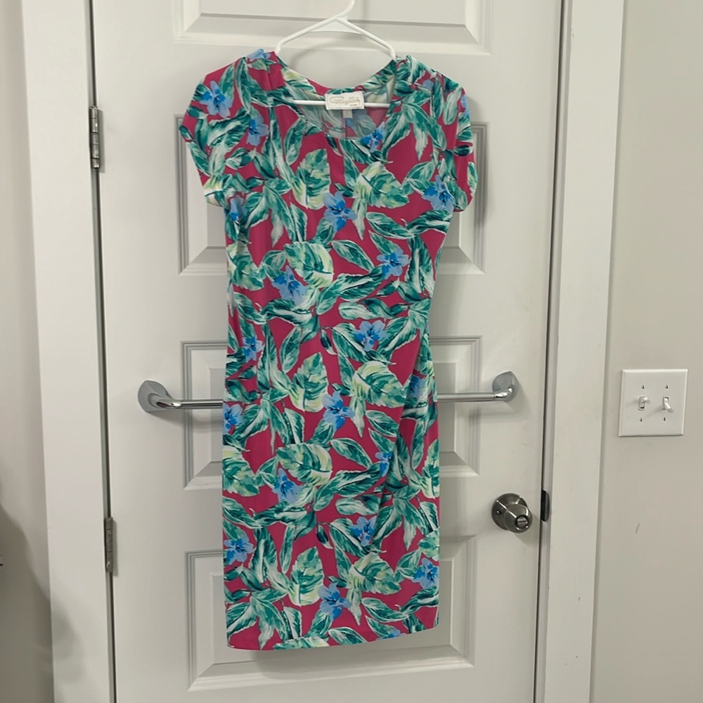 Pappagallo shift dress floral print.  Short sleeve